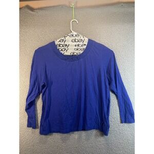 JMS Solid‎ Blue Long Sleeve V-Neck Lightweight Tunic Tee -Size 3X (22/24w)